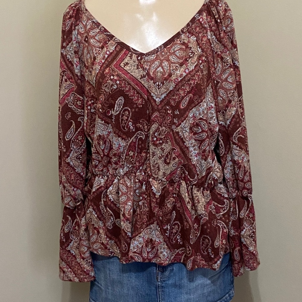 EST 1946 bell sleeve knit blouse